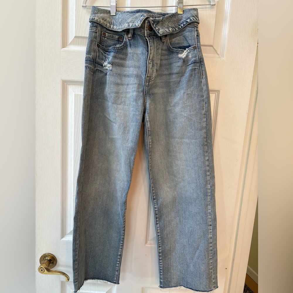 Pistola Fold Over mid-rise light wash Jeans